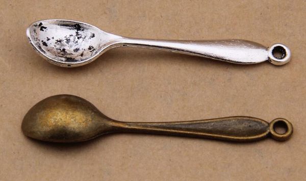 

antique bronze antique silver spoon alloy pendant supplies factory sale diy jelwery accessories silver tone spoon charms pendants 55x11mm