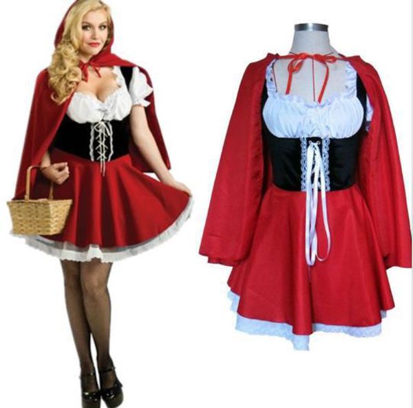 2016 new fashion halloween costume adult women fantasy costume ladies little red riding hood costumes plus