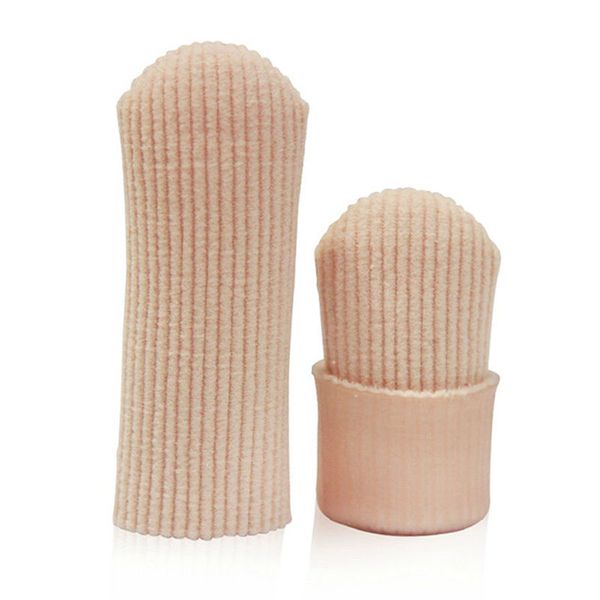 Novo tecido com nervuras malha Gel Toe Finger Cap capa mangas tubo protetor 1 peça # T20