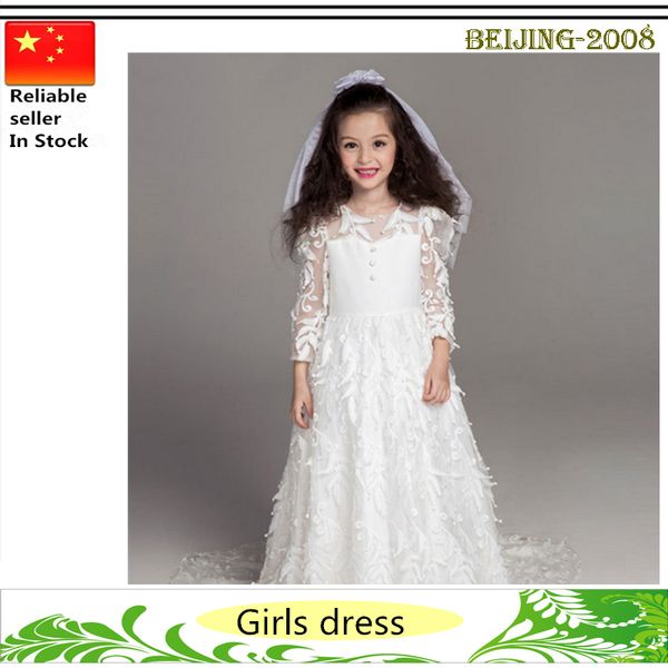 

девушка кружевное платье принцесса платья детская одежда для свадьбы день рождения детская одежда 2016 бесплатная доставка, Red;yellow