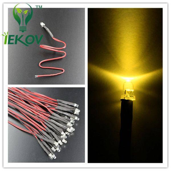 

500pc bag 3mm pre wired re i tor warm white led bright emitting diod round 12v dc 20cm pre wired diode led lamp diy