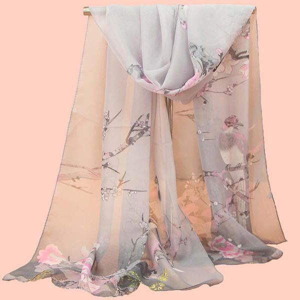 

wholesale- the new scarf magpie primula fig ms. long chiffon scarf small scarf scarves # 1827797, Blue;gray