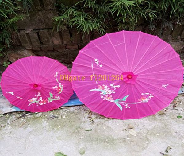 50 pçs / lote frete grátis atacado festa de casamento flores pintados à mão pano de seda colorido parasol guarda-chuva artesanato chinês