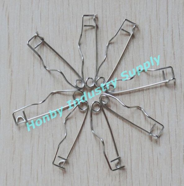 

pack of 1000 pcs 19 mm steel fancy crimp shaped badge clip safety pin ing, Silver