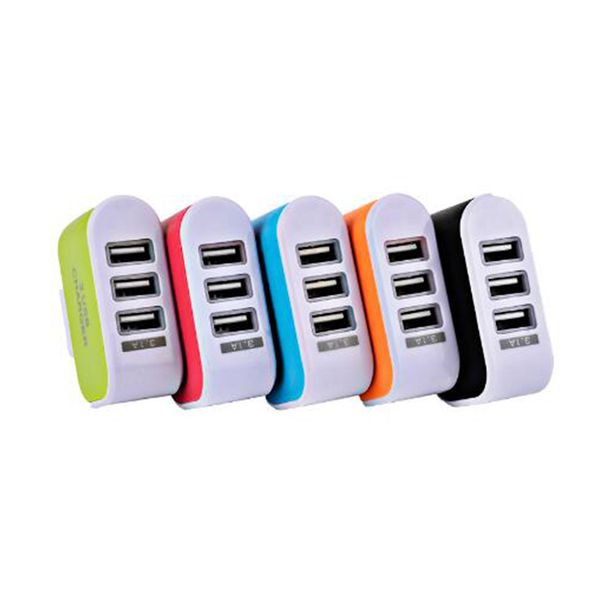 

лучшее качество 3 usb зарядные устройства 5 в 3.1a led адаптер путешествия удобный адаптер питания с тройными портами usb для мобильного тел