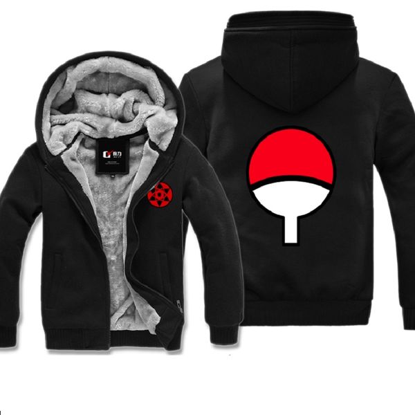 

wholesale-naruto hokage uchiha itachi kyubi uchiha sasuke uzumaki naruto kakashi thicken cosplay costume jacket hoodie fleece coat gift, Black