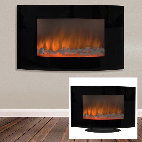 1500w Heat Adjustable Electric Wall Mount Standing Fireplace