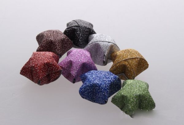 Compre 200 Piezas Diy Papel Estrella De La Suerte Ocho Colores Brillantes Polvo De Oro Origami Tiras De Papel Decorativo Regalo De Navidad A 542 Del