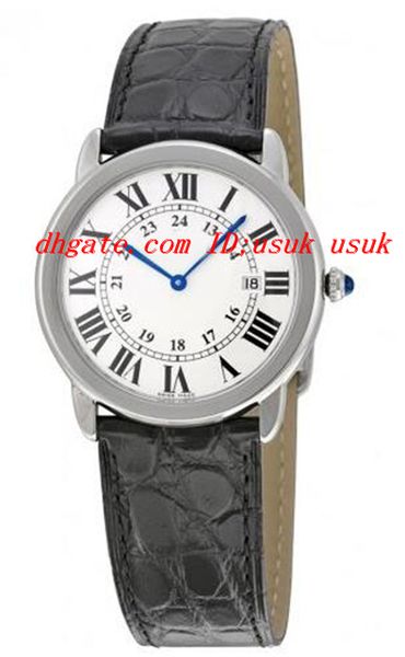 Relógio de pulso de luxo de alta qualidade Ronde Solo aço preto couro relógio de tamanho médio 36 mm quartzo relógios