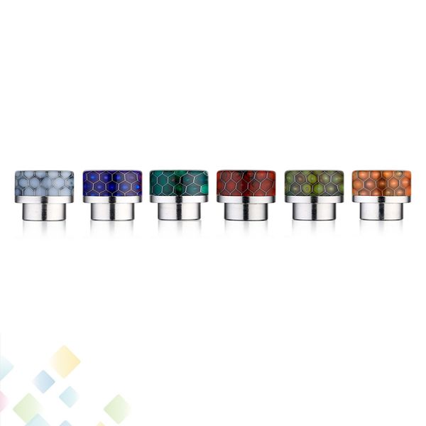 

810 Grid Drip Tips Epoxy Resin SS Drip Tip Wave Wide Bore Mouthpiece for Vaporizer GOON Kennedy Atomizer DHL Free