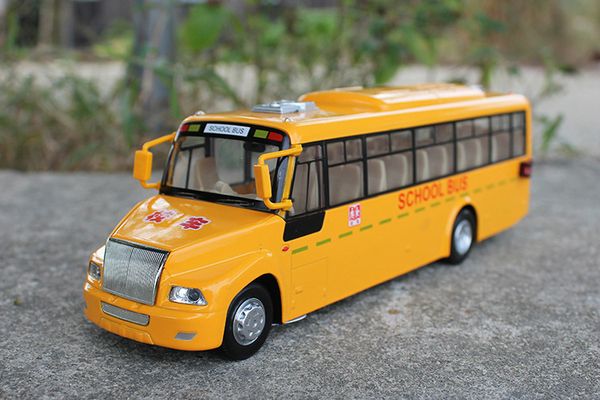 Legierungsbusmodell, gelbes Schulbusspielzeug, hohe Simulation mit Sound, Scheinwerfer, Kindergeschenke, Sammeln, Heimdekoration, kostenloser Versand