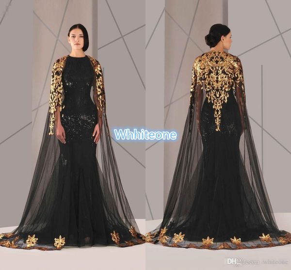 

2021 русалка сексуальный черный тюль crew gold lace аппликация невесты длинные вечерние платья с мыса скользящим шлейфом, Black;red