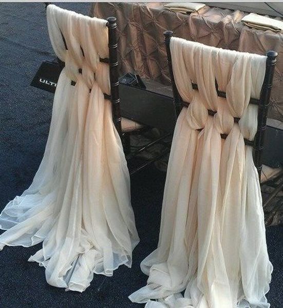 

new arrival 30d chiffon ivory chair sashes for wedding party 6 piece/set width 1.5m length 2m