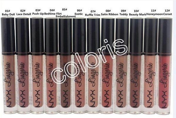 

Nyx lip lingerie matte velvet nude color lip glo waterproof long la ting liquid lipglo 12 color with engli h name 60 pc lot