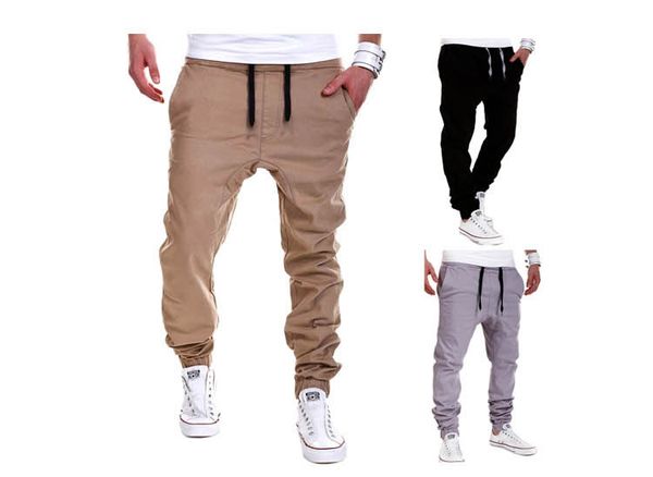 

men joggers pant 2016 men elastic waist jogging sweatpants outdoor casual drawstring sports cross-pants men running harem pants, Black