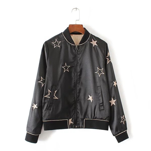

wholesale- tb75-675 fashion wind two star all-match wearing jacket 0320, Black;brown