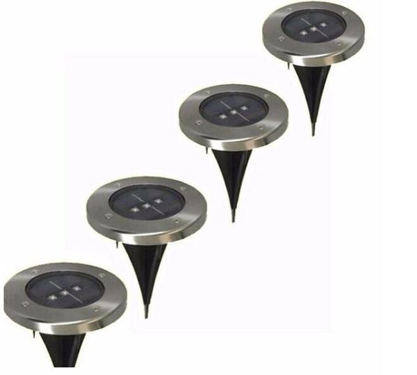 

solar led lawn lamp 3led spike landscape spotlights ip65 cool white / warm white outdoor underground lighting fixture