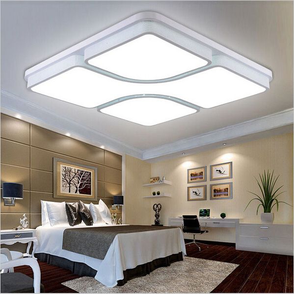 

modern iron art led ceiling lights square ceiling chandeliers dimmable for living room bedroom decoration ac85-265v