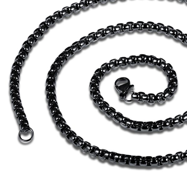 

lcl jewelry 2016 new link chain necklaces fashion square black necklace jewelry stainless steel necklace accessories fgl744, Silver