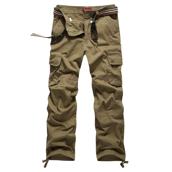 

wholesale-big size 30-44 mens classic multi-pocket baggy casual camo cargo pants men outdoor training sport trousers sweat pants, Black