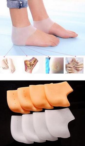 

new 2pcs/set massage gel socks silicone moisturizing gel heel socks like cracked foot skin care protector 2 styles 2 colors