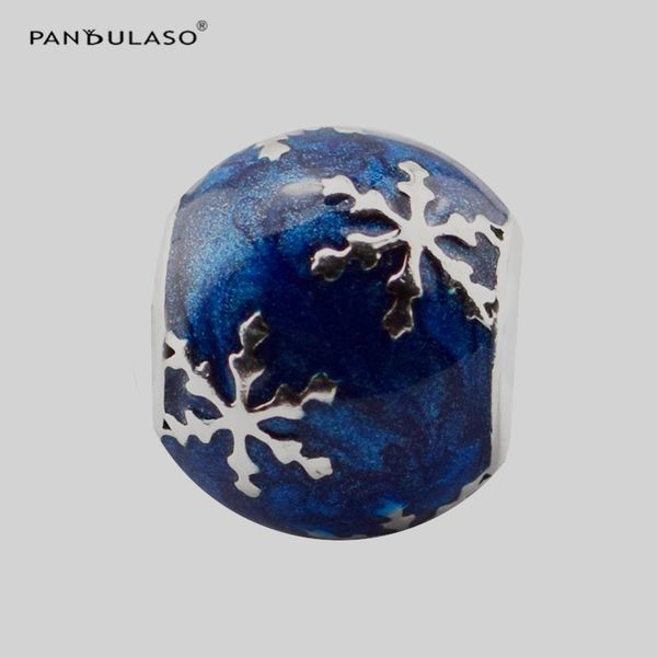 

pandulaso wintry delight charm midnight blue enamel beads for woman diy original sterling silver jewelry fit pandora charms bracelets, Black