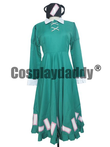 Touhou Project Ten Desires Soga no Tojiko Costume Cosplay Abiti verdi M006