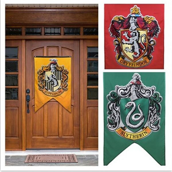 

75cmx125cm Harry Potter Gryffindor Hufflepuff Slytherin Ravenclaw Flag Hogwarts College Flag Home Decor Polyester Banner