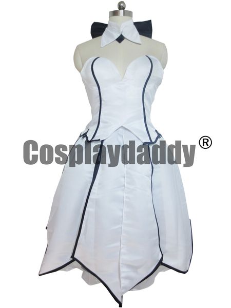 Fate Stay Night Saber Lily Weiß Sexy Lolita Abendkleid Cosplay Kostüm