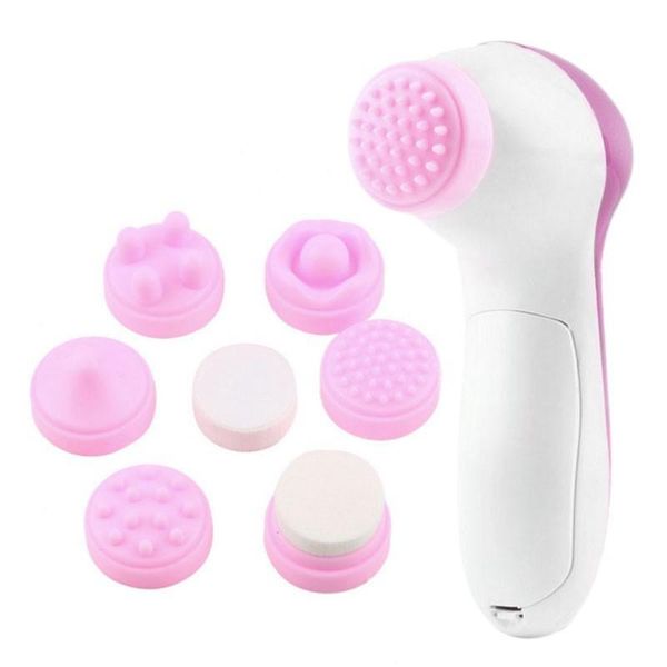 

6 in 1 waterproof multifunction electric facial & body cleansing brush massage extractor for removing blackheads and pimples 100pcs/lot dhl