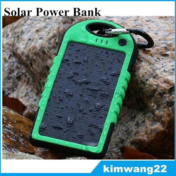 

universal 5000mah solar charger waterproof solar panel battery chargers for smart phone pad tablets camera mobile power bank dual usb