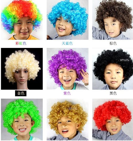 suportes do partido unisex palhaço Fãs Carnaval peruca chapéu cap Disco Circus Fancy Dress Partido veado faz Fun Joker Adulto Criança traje afro peruca de cabelo encaracolado