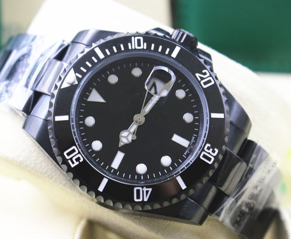 

new black dial and ceramic bezel 116610 16610 luminous mens automatic mechanical watch 40mm mens gifts casual wristwatches, Slivery;brown