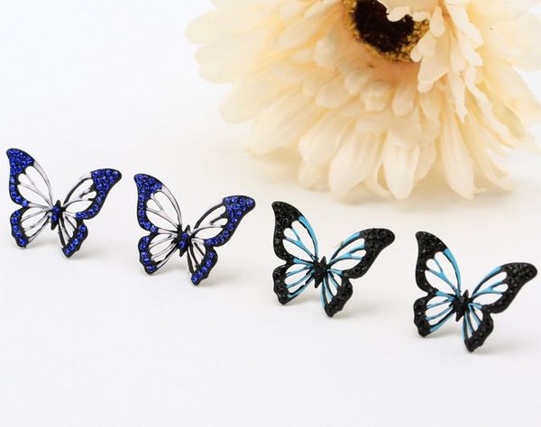 

charm jewelry earrings resin silver plated butterfly ear studs korean style ear pins gifts for her, Golden;silver