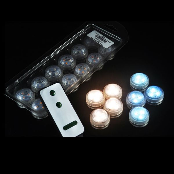 

10pcs/lot super bright 3cm mini under vase floral light 3led submersible wedding tower vase tea light with remote