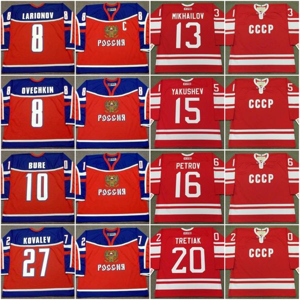 

Team Russia Olympic Jersey Team USSR 8 ALEXANDER OVECHKIN 2004 8 IGOR LARIONOV 10 ALEXANDER MALTSEV 10 BUREHockey Jerseys