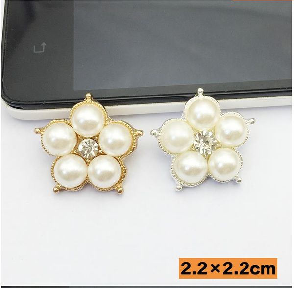

fashion rhinestone brooch with pearls adorned diy hair accessories brooch pin material jewelry accessories 24pcs/lot myqb082, Blue;slivery