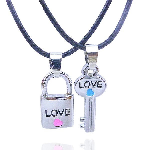 

2017 new key lock couple necklace valentine's day gift, Silver