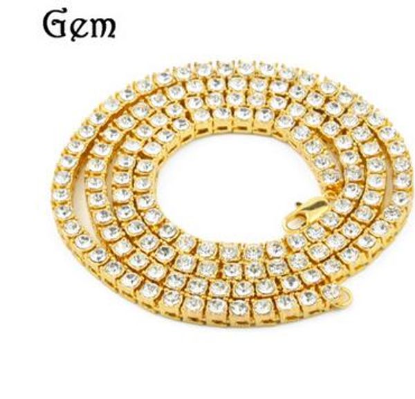 

single row hip hop alloy rhinestone necklace 24inch white black gold 3 color men necklace one row bling necklace ing, Silver
