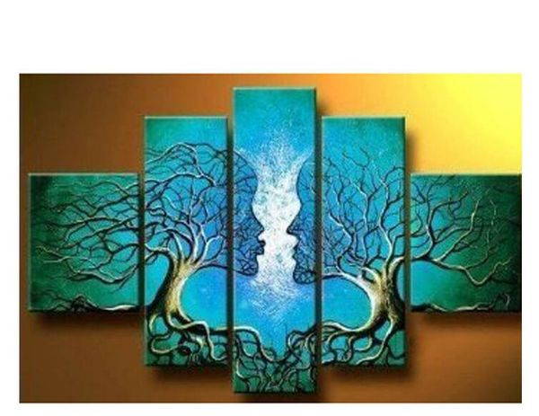 

100% Ѭђна Ѭопи малом лбовник деѬево поелђи 5 панелей без Ѭам ол икђ