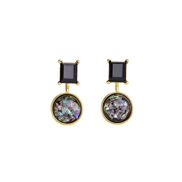 

alloy geometry square detachable statement earrings new design colorful round stud earrings fashion jewelry women gift, Golden;silver