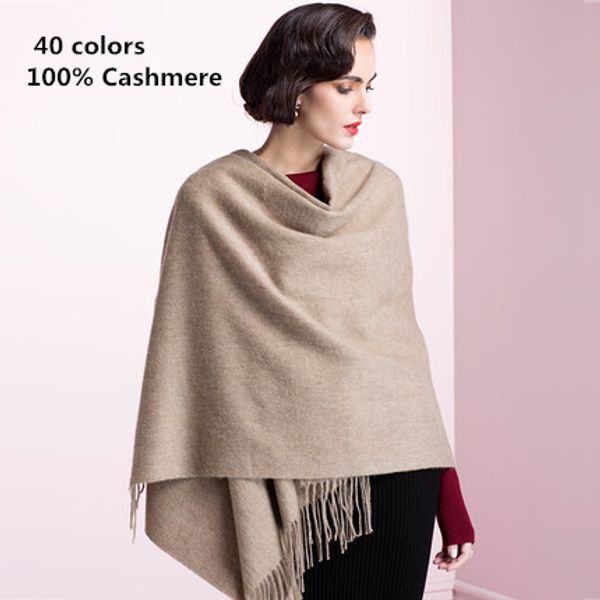 

2019 fashion autumn winter pure 100% cashmere tassels scarf for women men shawl foulard hijab scarves echarpe pashmina 200*70cm, Blue;gray