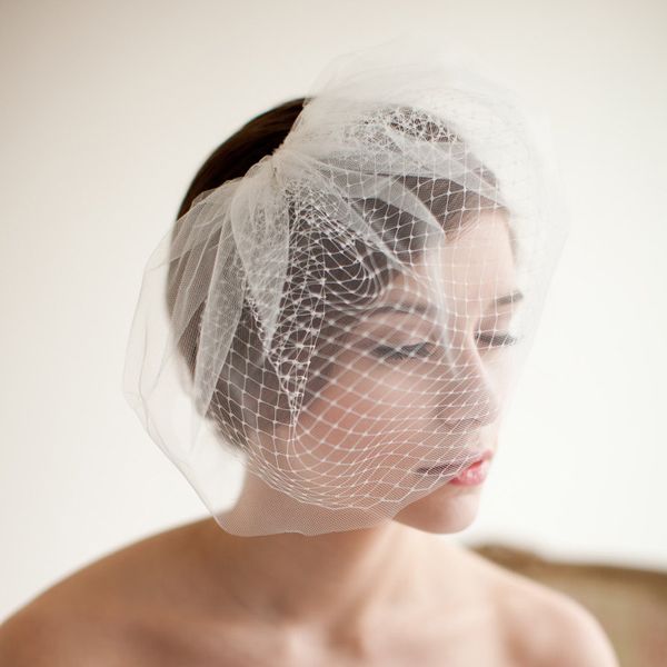 Vintage Birdcage Hochzeitsschleier Gesicht Blusher Hochzeit Haarstücke Zwei Ebenen kurze Brautkopfstücke Bridal Veils # V201