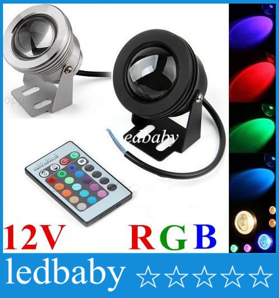 

прожектор 10w rgb подводный светодиодный прожектор бассейн открытый водонепроницаемый круглый dc 12v выпуклая линза
