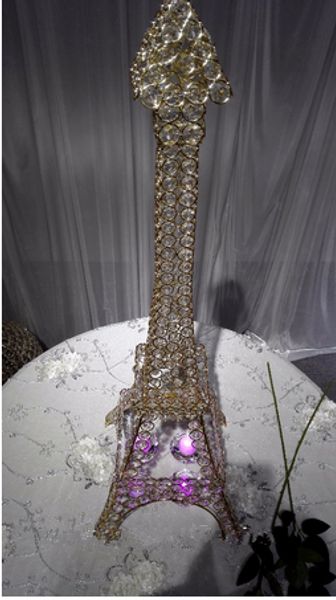 Torre Eiffel Silvery / Golden Wedding Candle Stand Centerpieces para decoração de casamento