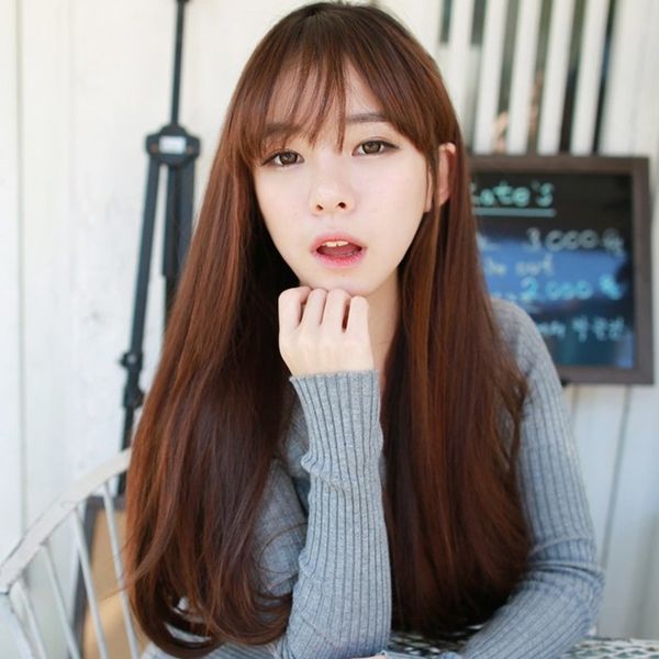 2016 Brand New Women Trendy Fashion Thin Bangs Long Loose Wave