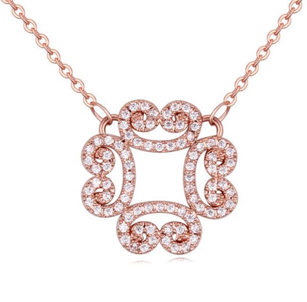 

chokers necklaces jewelry fashion women zircon 18k gold plated hollow out flower clavicle chain necklace wholesale tn047, Golden;silver