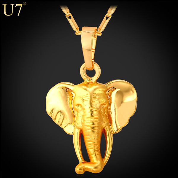 

New Gold Plated Elephant Necklace Lucky Pet Jewelry Trendy Charms Party Gift Pendant Necklace For Women Animal Jewelry P787