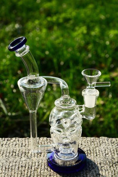 

water rigs glass egg with fab new base bongs oil solid skull double recycler pipe joint 14 mm with ouwla