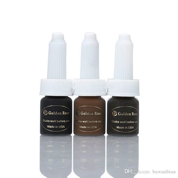 

3 Bottles New Beauty Semi-Permanent Makeup Pigment 5ML/Bottles Eyebrow Tattoo Ink Hot Sale Free Shipping